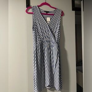 NWT - Blue and white striped comfy cotton dress